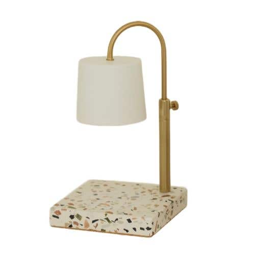 HOOOME 可調升降水磨石款融蠟燈 (白色／定時開關) Adjustable Terrazzo Candle Warmer Lamp (White)