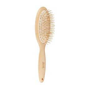 Janeke 純櫸木橢圓按摩板梳 Wooden Hair-brush(Round__L)