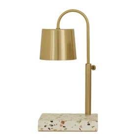 HOOOME 可調升降水磨石款融蠟燈 (金色／定時開關) Adjustable Terrazzo Candle Warmer Lamp (Gold)